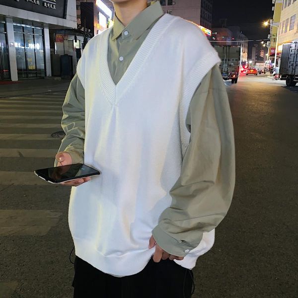 casual loose man sweaters korean style pullover winter knitted vest casual man sweaters pull hiver men's clothing db60my, Black;white
casual loose man sweaters korean style pullover winter knitted vest casual man sweaters pull hiver men's clothing db60my, Black;white