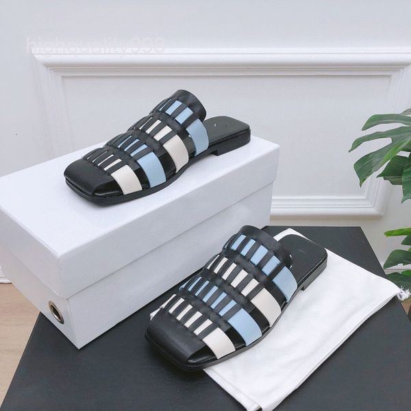 slippers high end quality woven color contrast women's slippers fashion design cool drag low heel toe cap leather, Black
slippers high end quality woven color contrast women's slippers fashion design cool drag low heel toe cap leather, Black