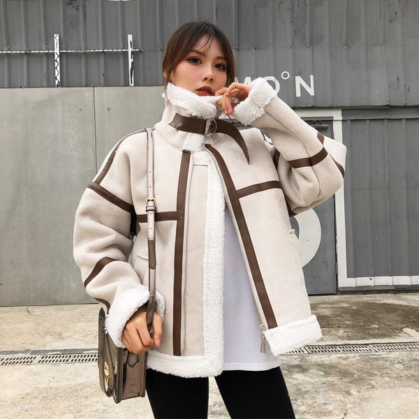 winter short suede jacket warm women lambswool parka coats lamb fur locomotive ropa mujer coat 0429, Black;brown
winter short suede jacket warm women lambswool parka coats lamb fur locomotive ropa mujer coat 0429, Black;brown