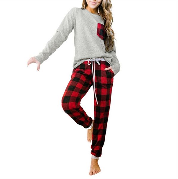 christmas plaid patchwork color pajamas sets nightwear two piece home suit long sleeve t-shirt legging pants sleepwear loungewear e111806, White
christmas plaid patchwork color pajamas sets nightwear two piece home suit long sleeve t-shirt legging pants sleepwear loungewear e111806, White