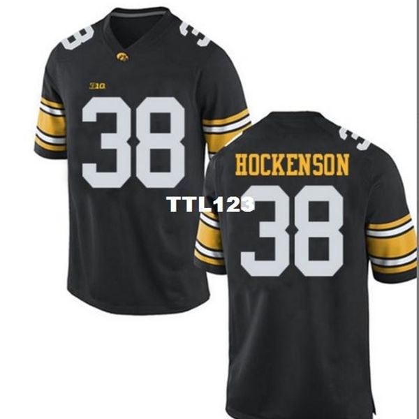 121 iowa hawkeyes tj hockenson #38 real full embroidery college jersey size s-4xl or custom any name or number jersey, Black 
121 iowa hawkeyes tj hockenson #38 real full embroidery college jersey size s-4xl or custom any name or number jersey, Black