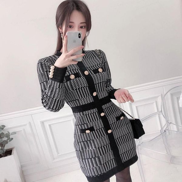 hayblst brand woman dress 2020 autumn mini dresses for women clothing long sleeves plus size korean style knitting clothes, Black;gray
hayblst brand woman dress 2020 autumn mini dresses for women clothing long sleeves plus size korean style knitting clothes, Black;gray