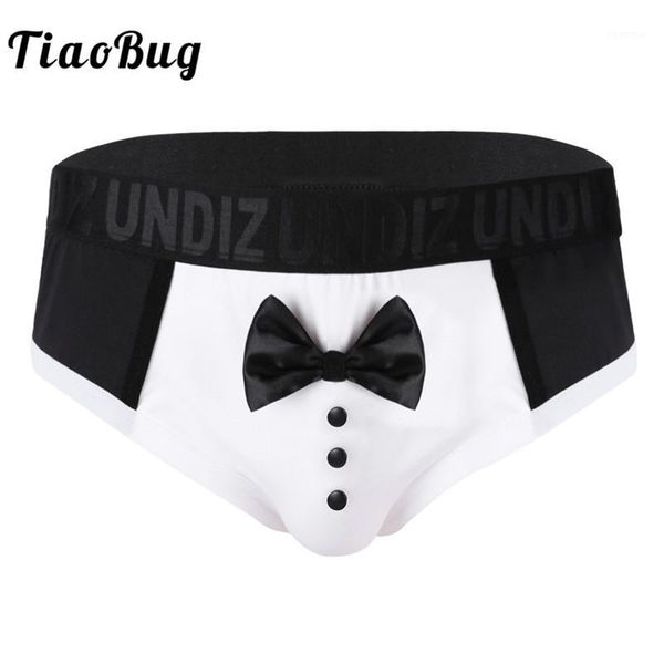 men soft underwear white/black color splice cute bow tie tuxedo briefs breathable stretchy male underpants1
men soft underwear white/black color splice cute bow tie tuxedo briefs breathable stretchy male underpants1