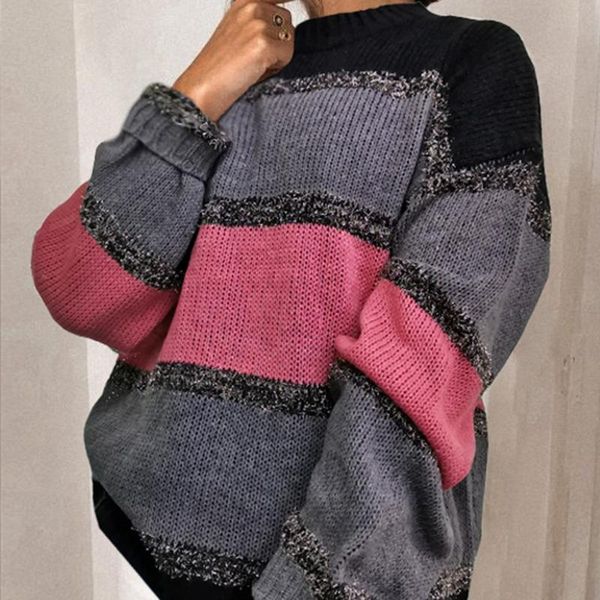 womens long-sleeved blouse pullover patchwork knit sweaters crew neck sweater autumn european station round collar hedging, White;black
womens long-sleeved blouse pullover patchwork knit sweaters crew neck sweater autumn european station round collar hedging, White;black