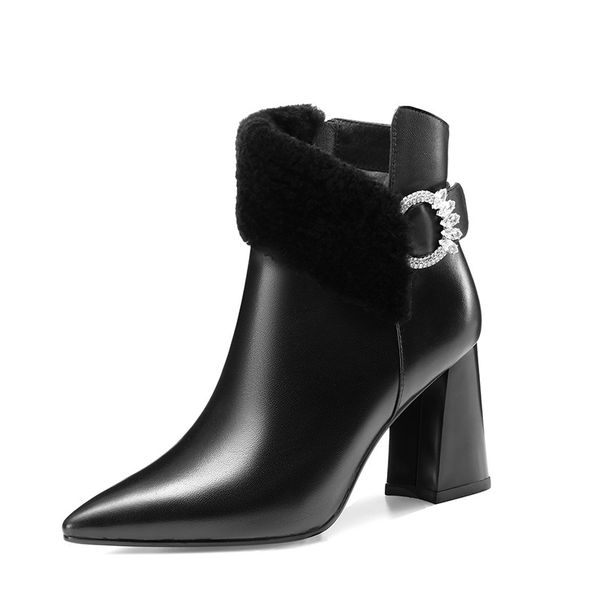 2021 new female ankle fashionable shoes real woman skin thick high heels genuine black leather boots fgyk
2021 new female ankle fashionable shoes real woman skin thick high heels genuine black leather boots fgyk