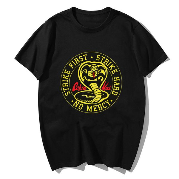 cobra kai t shirt men first strike hard no mercy tshirt shirts cotton summer tshirts short sleeves tees black t-shirt, White;black
cobra kai t shirt men first strike hard no mercy tshirt shirts cotton summer tshirts short sleeves tees black t-shirt, White;black
