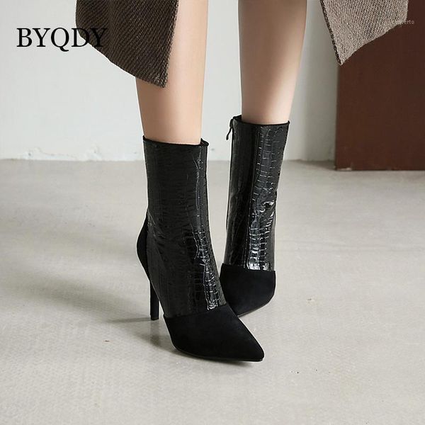 byqdy pu women ankle boots zip pointed toe footwear thin high heels female boot shoes women 2021 gold silver shoes plus 41-461, Black
byqdy pu women ankle boots zip pointed toe footwear thin high heels female boot shoes women 2021 gold silver shoes plus 41-461, Black