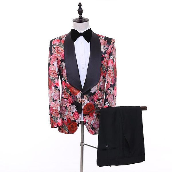 beautiful flower suits men's two-piece korean version fashion fit slim suit dress groom ball party dress singers stage costumes, White;black
beautiful flower suits men's two-piece korean version fashion fit slim suit dress groom ball party dress singers stage costumes, White;black