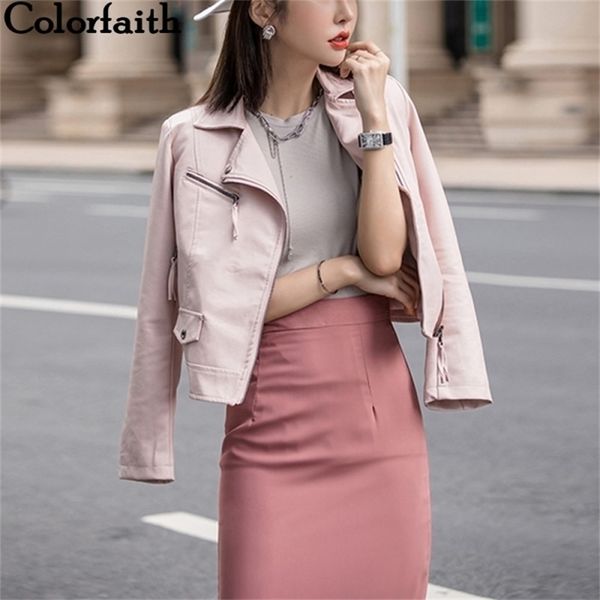 colorfaith new autumn winter women's leather jackets pockets outerwear england style faux leather coat black jk1709 201029
colorfaith new autumn winter women's leather jackets pockets outerwear england style faux leather coat black jk1709 201029