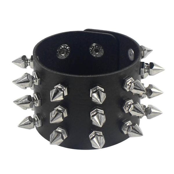 three row cuspidal spikes rivet stud wide cuff pu leather punk gothic rock bracelet men jewelry leather qylvwx, White
three row cuspidal spikes rivet stud wide cuff pu leather punk gothic rock bracelet men jewelry leather qylvwx, White