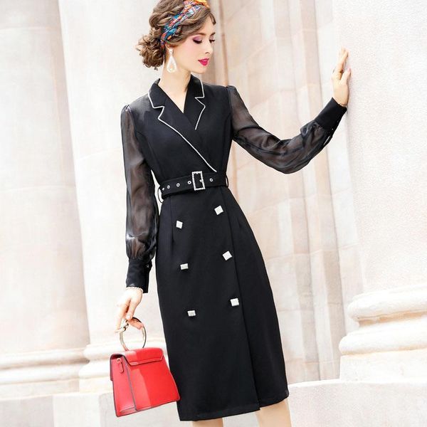 elegant office lady pencil dress spring designers women clothes long sleeve notched slim midi black robe femme party vestidos1, Black;gray
elegant office lady pencil dress spring designers women clothes long sleeve notched slim midi black robe femme party vestidos1, Black;gray