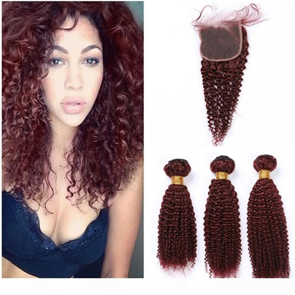 wine red bundles and closure 99j brazilian curly human hair weaves with closure kinkys curly burgundy hair extensions with lace closure 4x4, Black
wine red bundles and closure 99j brazilian curly human hair weaves with closure kinkys curly burgundy hair extensions with lace closure 4x4, Black