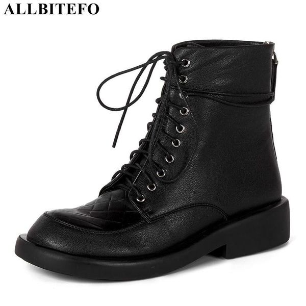 ALLBITEFO natural genuine leather women boots cross tied fashion leisure autumn winter shoes motocycle boots women's ankle, Black
ALLBITEFO natural genuine leather women boots cross tied fashion leisure autumn winter shoes motocycle boots women's ankle, Black