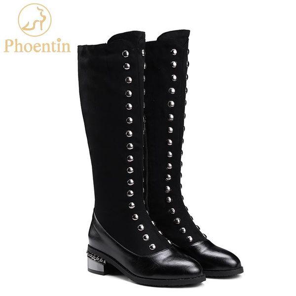 phoentin punk rivet mid calf boots for women med square heel pointed toe patchwork short boot plus size large womens boots ft280, Black
phoentin punk rivet mid calf boots for women med square heel pointed toe patchwork short boot plus size large womens boots ft280, Black