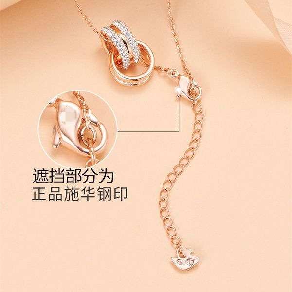 luxury rose gold double ring necklace womens chinese valentines day gift lucky beads pendant swarovski elements crystal clavicle chain fashi, Silver
luxury rose gold double ring necklace womens chinese valentines day gift lucky beads pendant swarovski elements crystal clavicle chain fashi, Silver