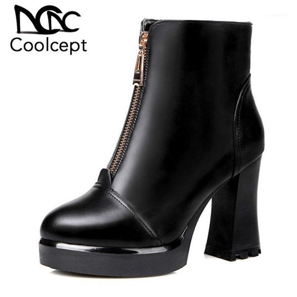boots coolcept plus size 31-45 women real genuine leather high heel zipper platform warm fur shoes thick ankle boots1, Black
boots coolcept plus size 31-45 women real genuine leather high heel zipper platform warm fur shoes thick ankle boots1, Black