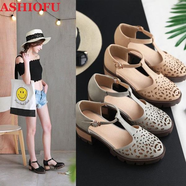 ashiofu handmade new style women's 6.5cm block heel sandals t-strap breathable summer shoes daily wear fashion sandals shoes, Black
ashiofu handmade new style women's 6.5cm block heel sandals t-strap breathable summer shoes daily wear fashion sandals shoes, Black