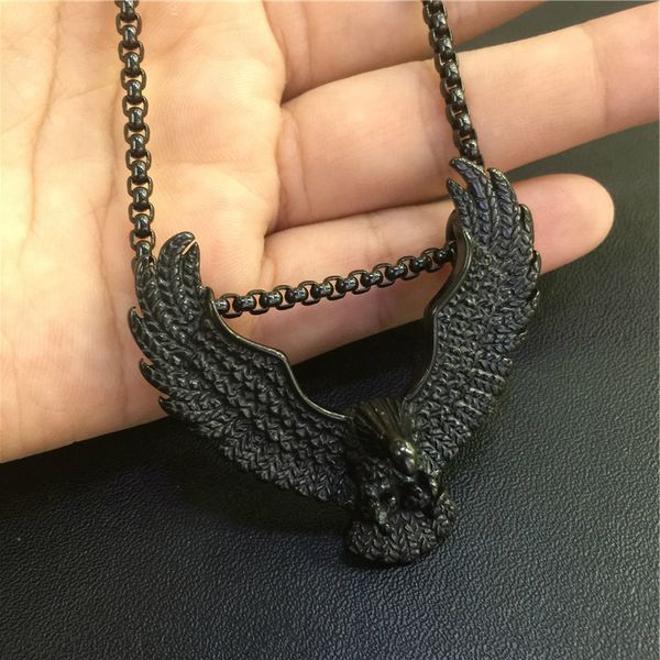 stainless steel men's necklace punk rock titanium steel eagle pendant, Silver
stainless steel men's necklace punk rock titanium steel eagle pendant, Silver