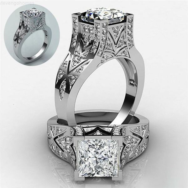 6-10 white wedding princess cut ring size women silver plated elegant, Slivery;golden
6-10 white wedding princess cut ring size women silver plated elegant, Slivery;golden