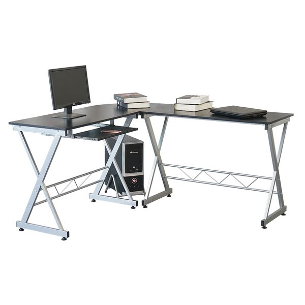 waco modern computer pc lastudy desk, office furniture l-shaped corner workstation home table wood & metal (black)
waco modern computer pc lastudy desk, office furniture l-shaped corner workstation home table wood & metal (black)