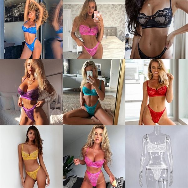 ellolace new lace mesh underwear women wireless bralette pink transparent 6 color bra and panty set wholesale y200415, Red;black
ellolace new lace mesh underwear women wireless bralette pink transparent 6 color bra and panty set wholesale y200415, Red;black