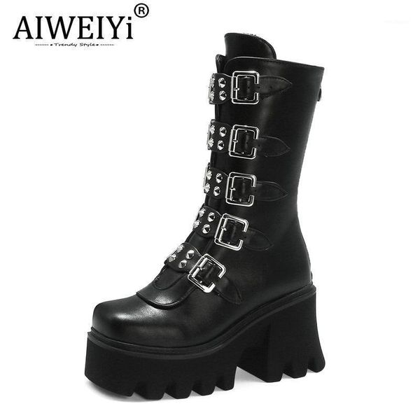 aiweiyi woman boots black buckle design mid-calf boots back zip platform pumps fur keep warm punk style woman1
aiweiyi woman boots black buckle design mid-calf boots back zip platform pumps fur keep warm punk style woman1