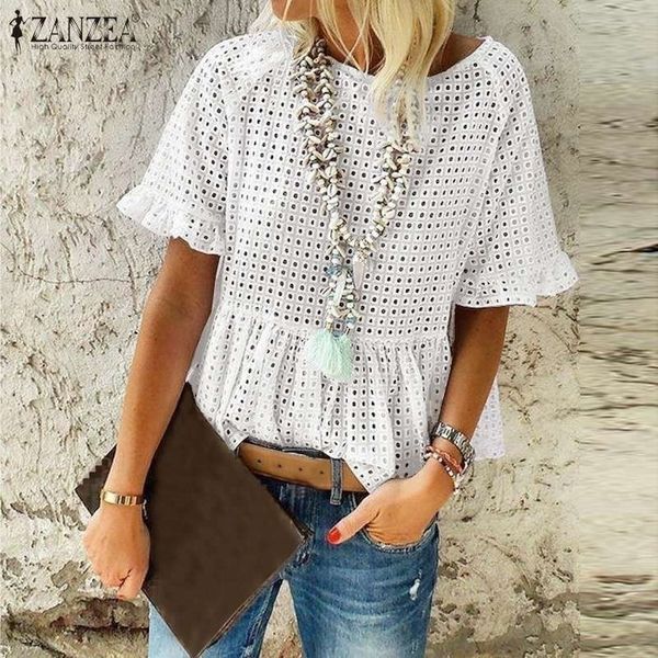 zanzea elegant women's lace blouse hollow out summer short sleeve shirts female o neck casual blusas plus size 5xl y200622, White
zanzea elegant women's lace blouse hollow out summer short sleeve shirts female o neck casual blusas plus size 5xl y200622, White