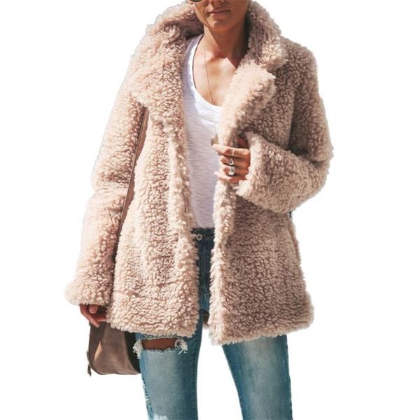 women's jackets autumn winter europe american explosion plush jacket women fashion lapel solid color long-sleeved outerwear womens coat, Black;brown
women's jackets autumn winter europe american explosion plush jacket women fashion lapel solid color long-sleeved outerwear womens coat, Black;brown