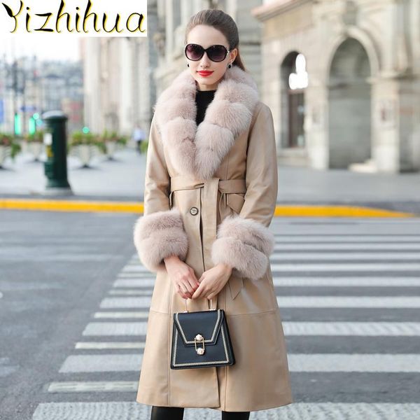 korean women's leather coat, sheep long leather coat, warm winter coat with skin neck, 2020 pph2579, Black
korean women's leather coat, sheep long leather coat, warm winter coat with skin neck, 2020 pph2579, Black