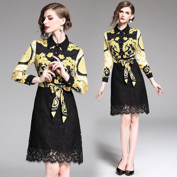 women christmas dress long sleeve shirt dress printed patchwork elegant robe, Black;gray 
women christmas dress long sleeve shirt dress printed patchwork elegant robe, Black;gray