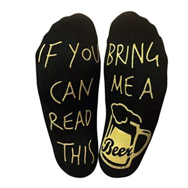men's socks if you can read this bring me a beer anti-slip letter stretchy soft ankle, Black
men's socks if you can read this bring me a beer anti-slip letter stretchy soft ankle, Black