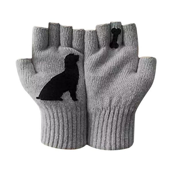 five fingers gloves 2021 funny dog bone printed knitted half finger wrist women girls winter warm riding cycling mittens, Blue;gray
five fingers gloves 2021 funny dog bone printed knitted half finger wrist women girls winter warm riding cycling mittens, Blue;gray