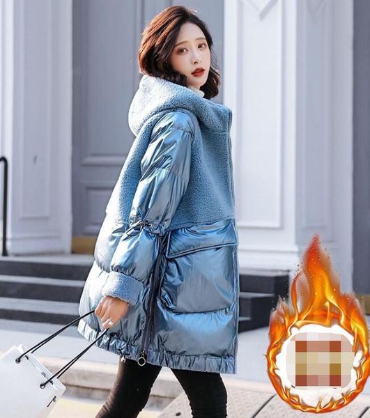 autumn/winter women's mid-length cotton-padded jacket new style shiny down coat lamb wool loose plus size padded jacket, Black
autumn/winter women's mid-length cotton-padded jacket new style shiny down coat lamb wool loose plus size padded jacket, Black