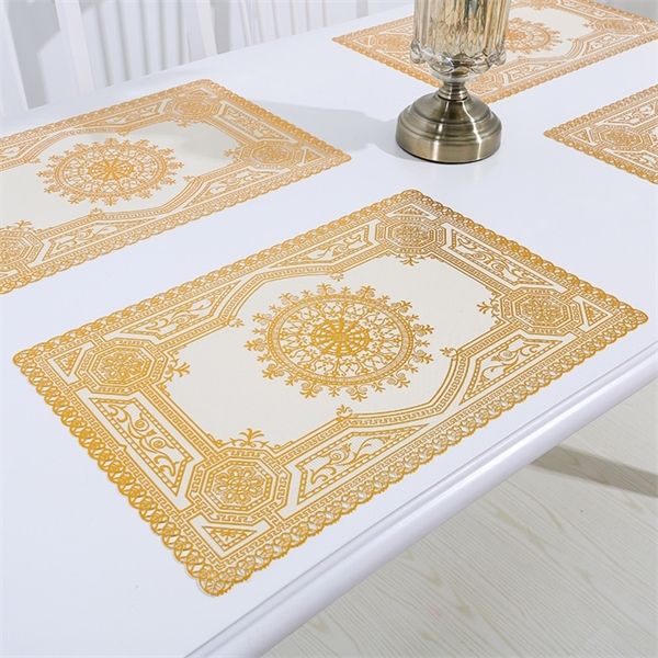 4pcs placemat gold plate pvc flower western meal baking mat insulated tablemat non-slip table manteles individuales placemat c1212
4pcs placemat gold plate pvc flower western meal baking mat insulated tablemat non-slip table manteles individuales placemat c1212