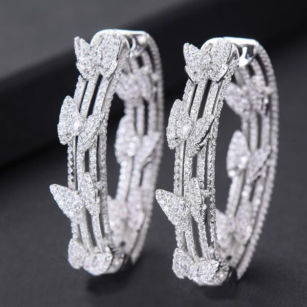 godki luxury butterfly cubic zircon statement big hoop earrings for women wedding dubai bridal round circle hoop earrings 2020, Golden;silver
godki luxury butterfly cubic zircon statement big hoop earrings for women wedding dubai bridal round circle hoop earrings 2020, Golden;silver