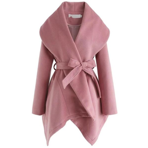 women lace up cross big shawl woolen coat thicken warm belt elegant casual coat female, Black 
women lace up cross big shawl woolen coat thicken warm belt elegant casual coat female, Black