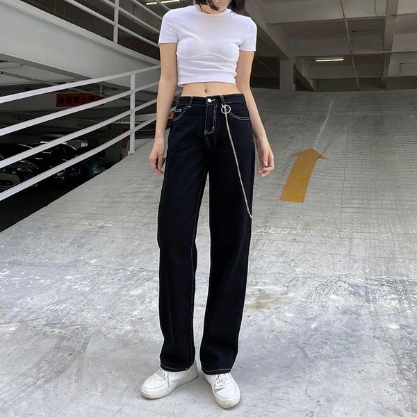 women's jeans woman high waist wide leg female pants straight loose black mom fashion baggy boyfriend jean women trousers, Blue
women's jeans woman high waist wide leg female pants straight loose black mom fashion baggy boyfriend jean women trousers, Blue