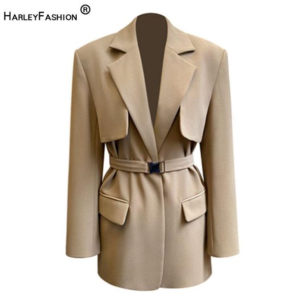 women's suits & blazers belt waist women fashion minority design office lady simple pesonality soild color female autumn 2021, White;black
women's suits & blazers belt waist women fashion minority design office lady simple pesonality soild color female autumn 2021, White;black
