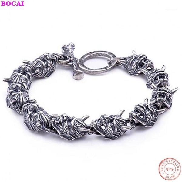 bocai jewelry s925 pure silver man's bracelet hip hop trend personality thai silver bracelet for men 2020 new fashion1, Black
bocai jewelry s925 pure silver man's bracelet hip hop trend personality thai silver bracelet for men 2020 new fashion1, Black