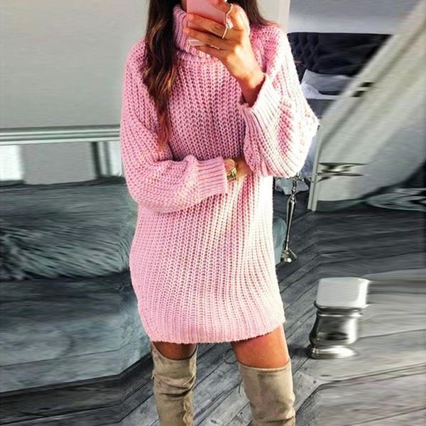 women's sweaters turtleneck long sleeve sweater dress women autumn winter loose tunic knitted casual gray clothes solid dresses, White;black
women's sweaters turtleneck long sleeve sweater dress women autumn winter loose tunic knitted casual gray clothes solid dresses, White;black