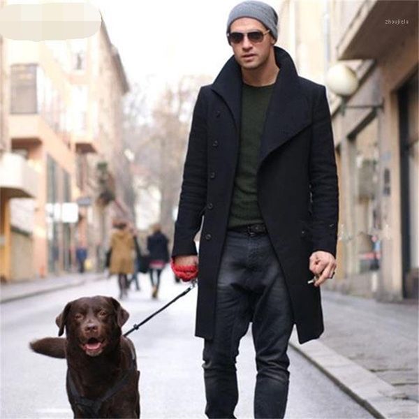 men's coat jacket 2020 autumn and winter new woolen simple large lapel solid color slim mid-length trench coat1, Black
men's coat jacket 2020 autumn and winter new woolen simple large lapel solid color slim mid-length trench coat1, Black