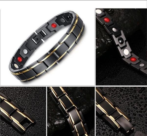link, chain stainless steel magnetic hematite bangle bracelet with bead. anti-fatigue energy for man lady healthy, Black
link, chain stainless steel magnetic hematite bangle bracelet with bead. anti-fatigue energy for man lady healthy, Black