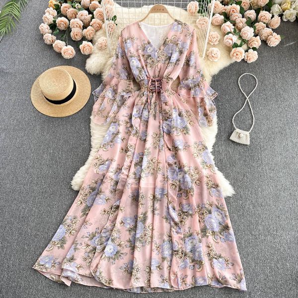 new summer casual slim short v neck lady dress a lien chiffon pullover high waist mid-calf women medium dresses 2022, Black;gray
new summer casual slim short v neck lady dress a lien chiffon pullover high waist mid-calf women medium dresses 2022, Black;gray