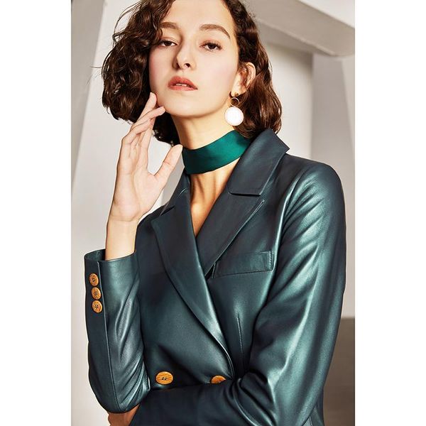 women's leather & faux genuine long winter coats and jackets women elegant sheepskin jacket green cuero genuino d-e02245-py, Black
women's leather & faux genuine long winter coats and jackets women elegant sheepskin jacket green cuero genuino d-e02245-py, Black