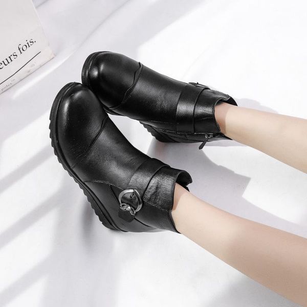women's winter footwear plush fur ankle boots for women retro style shoes non-slip women's shoes fashion zapatos de mujer, Black
women's winter footwear plush fur ankle boots for women retro style shoes non-slip women's shoes fashion zapatos de mujer, Black
