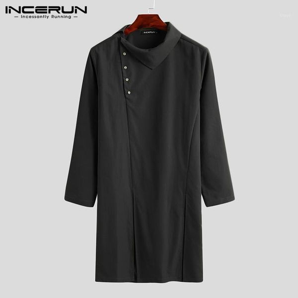 men fashion solid color long sleeve clothing long shirts vintage loose kurtas blouse casual muslim kaftan robes incerun1, White;black
men fashion solid color long sleeve clothing long shirts vintage loose kurtas blouse casual muslim kaftan robes incerun1, White;black