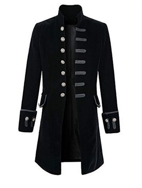men's wool & blends 2021 men single breasted slim fit mid-length punk stand collar trench coat, Black
men's wool & blends 2021 men single breasted slim fit mid-length punk stand collar trench coat, Black