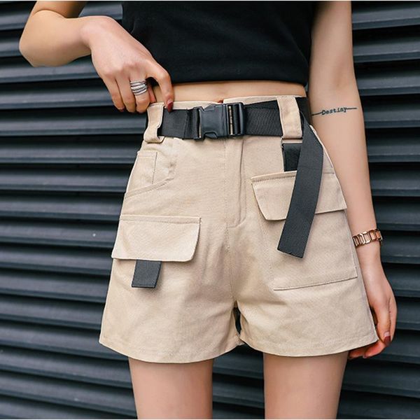 women loose overallsshorts all-match solid high-quality korean style leisure daily female shorts with belt, White;black
women loose overallsshorts all-match solid high-quality korean style leisure daily female shorts with belt, White;black