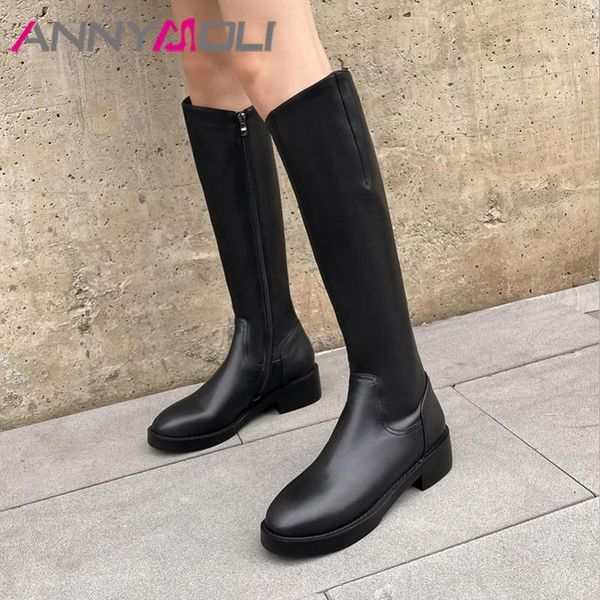 annymoli genuine leather mid heel knee high boots western boots women shoes zip thick heels lady long autumn winter black1, Black
annymoli genuine leather mid heel knee high boots western boots women shoes zip thick heels lady long autumn winter black1, Black