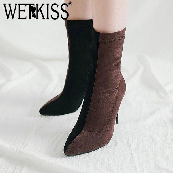 wetkiss new high heels stretch women sock boots thick plush pointed toe footwear party ankle female boot winter shoes women 2020, Black
wetkiss new high heels stretch women sock boots thick plush pointed toe footwear party ankle female boot winter shoes women 2020, Black